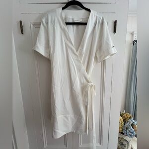 Cozy Earth white wrap dress